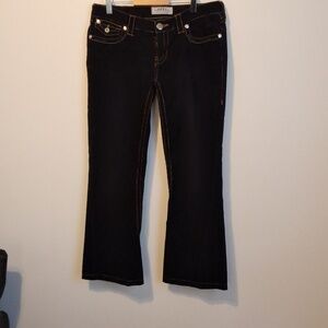 Black Corduroy Jeans with Contrast Stitching Vintage